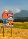 Extreme fire danger vertical Kootenal Forest fire