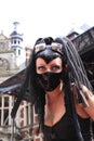 Extreme gothic fashion show face mask