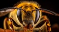 Extreme hyperzoom of a bee Royalty Free Stock Photo