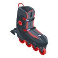 Extreme inline skates icon, isometric style