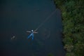 Extreme jump from the bridge. The man jumps surprisingly quickly in bungee jumping at Sky Park explores extreme fun. Bungee in the Royalty Free Stock Photo