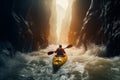 Extreme kayaking rocks. Generate Ai