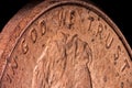 Extreme macro of an American copper penny Royalty Free Stock Photo