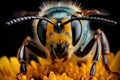 Extreme macro of a bee insect face, Generative AI Royalty Free Stock Photo