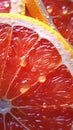 Extreme Macro Close-Up of a Juicy Translucent Grapefruit Slice AI Generated Royalty Free Stock Photo