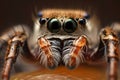 extreme macro close-up of spider eyes and mandibles - generative AI Royalty Free Stock Photo