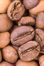Extreme macro coffee beans background Royalty Free Stock Photo