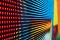 Extreme macro of rainbow colored LED smd screen Royalty Free Stock Photo