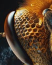 Extreme macro shot of bee compound eye texture