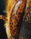 Extreme macro shot of bee compound eye texture