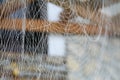 Extreme Macro of Spider Web with Morning Dew Droplets Royalty Free Stock Photo