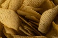 Extreme Macro Texture of Ruffled Potato Chips with Green Seasoning Royalty Free Stock Photo