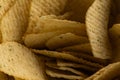 Extreme Macro Texture of Ruffled Potato Chips with Green Seasoning Royalty Free Stock Photo