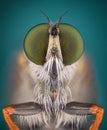 Extreme magnification - Robber fly Royalty Free Stock Photo