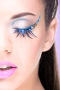 Extreme makeup. Beautiful half face Royalty Free Stock Photo