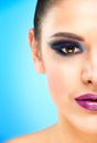 Extreme makeup. Beautiful half face Royalty Free Stock Photo