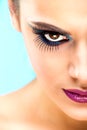 Extreme makeup. Beautiful half face Royalty Free Stock Photo