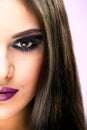 Extreme makeup. Beautiful half face Royalty Free Stock Photo