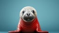 Extreme Minimalist Photography: Cute Elephant Seal In Wes Anderson Style