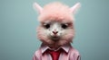 Extreme Minimalist Photography: A Wes Anderson-inspired Portrait Of A Cute Alpaca