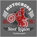 Extreme motocross. Emblem, t-shirt design.