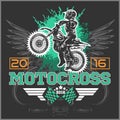 Extreme motocross. Emblem, t-shirt design.