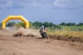 An Extreme Motocross track. Riding on dust track