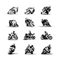 Extreme Motorbike Rider vector eps set 12x Royalty Free Stock Photo