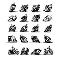 Extreme Motorbike Rider vector eps set 16x Royalty Free Stock Photo