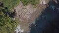 Extreme motorcyclist rides near river. Motocross. Motosport.