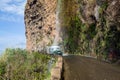 Extreme natural waterfall car wash in the rocks of Madeira Royalty Free Stock Photo