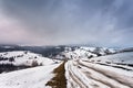 Extreme path rural dirt road on the hills Royalty Free Stock Photo