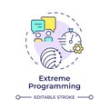 Extreme programming multi color concept icon