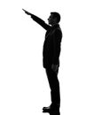 Extreme right wing man saluting silhouette Royalty Free Stock Photo