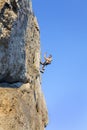 Extreme rock climbing. Royalty Free Stock Photo