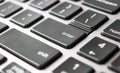 Extreme shallow of depth of computer or laptop Keyboard, enter computer key macro shot, close up. Selective focus with background Royalty Free Stock Photo