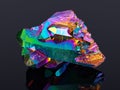 An extreme sharp image of the Titanium rainbow aura quartz crystal cluster stone taken with the macro lens.