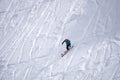 Extreme ski freeride, tracks on a slope