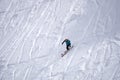 Extreme ski freeride, tracks on a slope Royalty Free Stock Photo