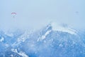 Extreme skydiving in Alps, Ebensee, Salzkammergut, Austria