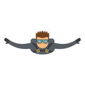 Extreme skydiving icon, flat style