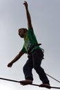 Extreme slacklining Royalty Free Stock Photo