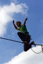 Extreme slacklining Royalty Free Stock Photo