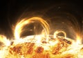 Extreme solar storm, solar flares Royalty Free Stock Photo