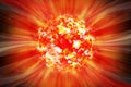 Extreme solar storm, solar flares. Sunburst rays of sunlight. Bright luminous sun with light effect, sunshine with lens flare. Royalty Free Stock Photo