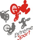 Extreme sport. BMX rider - vector illustration. Royalty Free Stock Photo