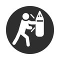 Extreme sport boxing active lifestyle block and flat icon