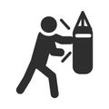 Extreme sport boxing active lifestyle silhouette icon design