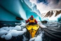 extreme sport in cold water winter kayaking in antarctica