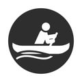 Extreme sport kayaking active lifestyle block and flat icon